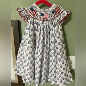 American Flag smocked dress